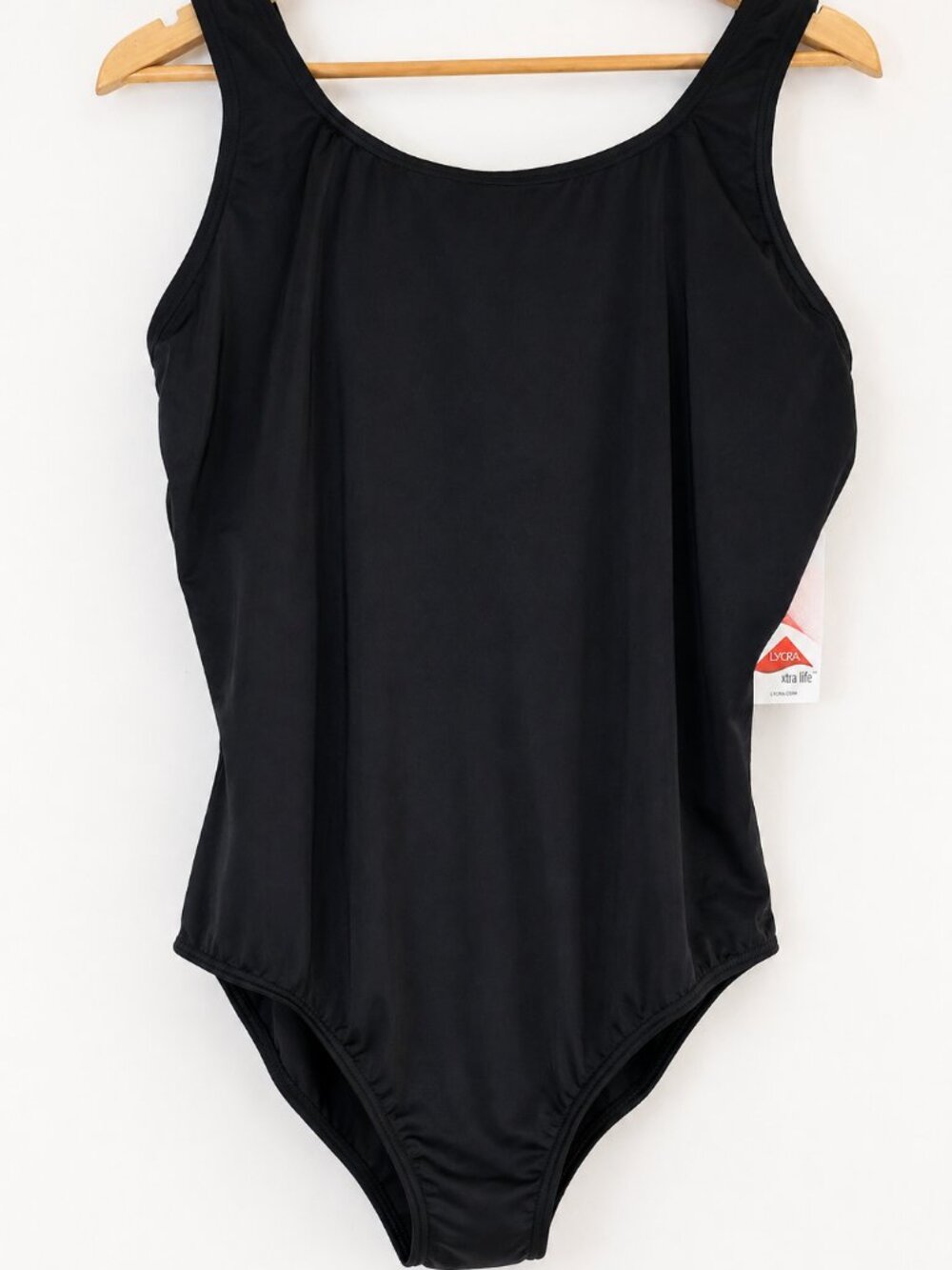 Lands’ End Black One Piece Swimsuit Women’s 18W Scoop Neck Classic NWT
